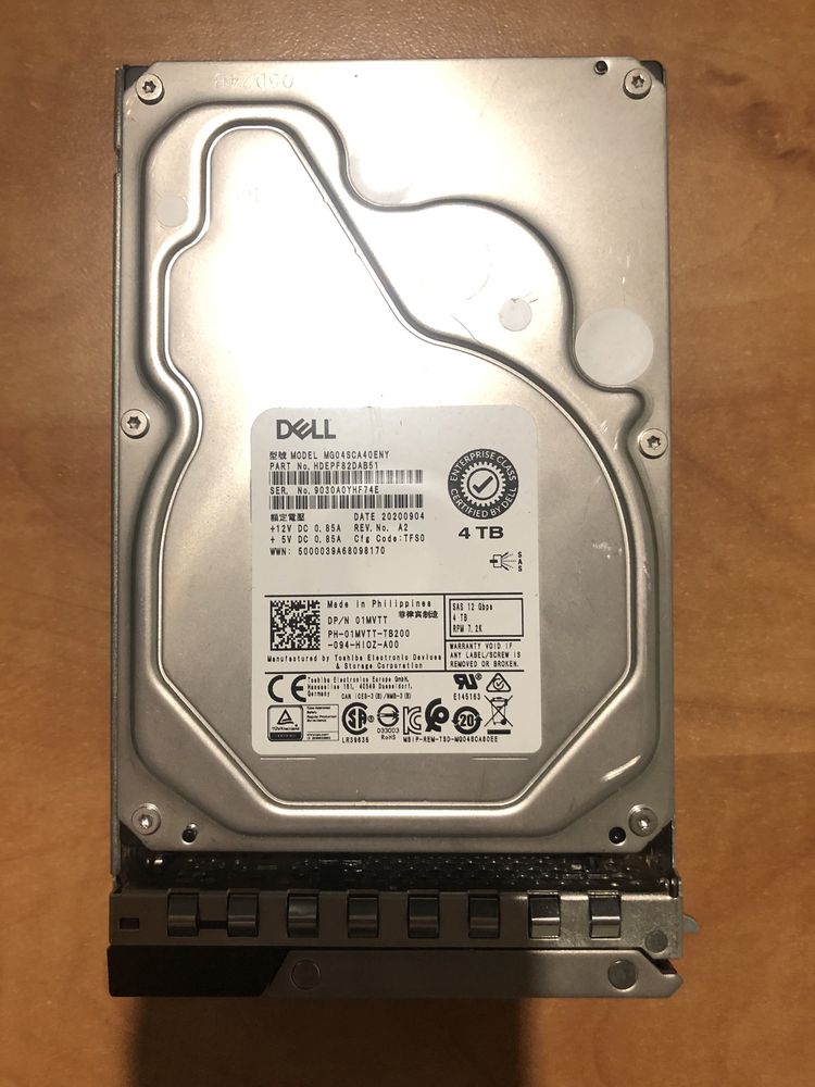 Жесткий диск новый HDD SAS Dell 4TB 7.2K 3.5 SAS