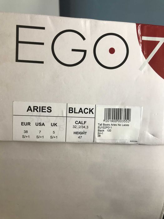 279.38. Oficerki Ego7 Aries, rozmiar 38, łyd: 32,5-34cm, wys: 47cm