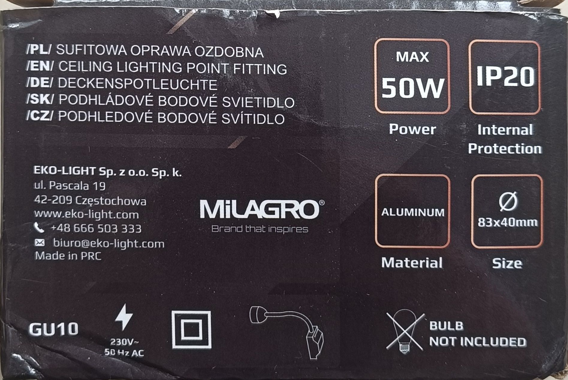 Oprawa sufitowa ozdobna MILAGRO Black MLOS7240