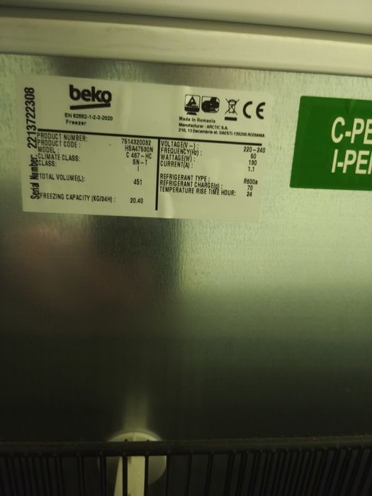 Arca congeladora beko