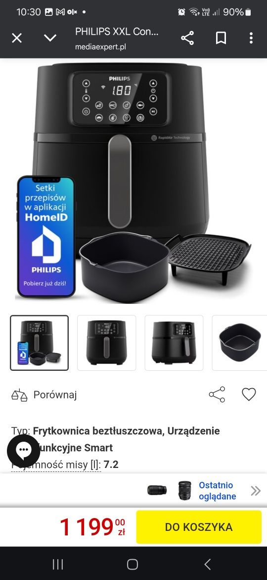 Air Fryer Frytkownica beztłuszczowa PHILIPS Airfryer 5000 Series XXL