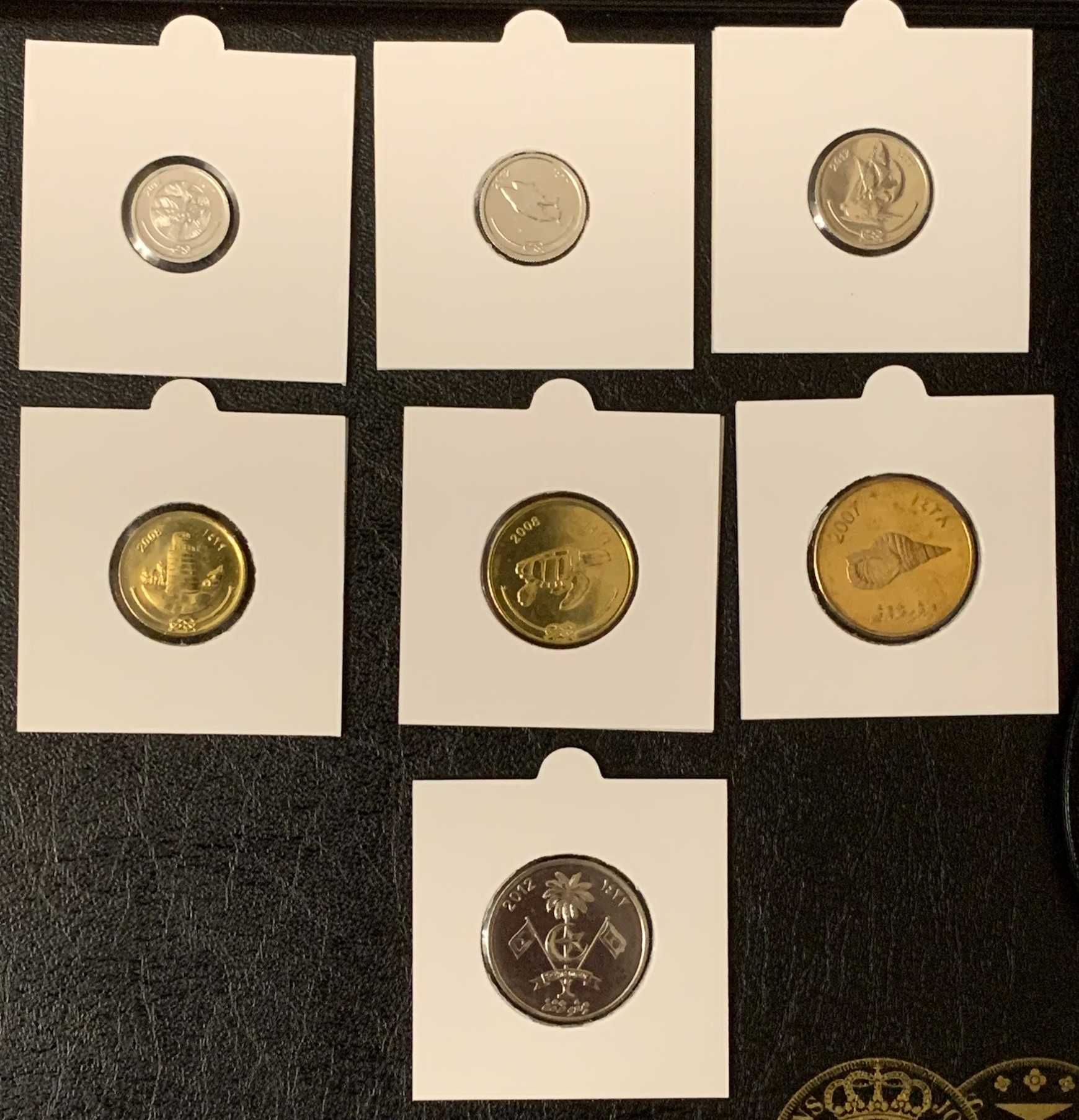 Conjunto 7 Moedas Maldivas - NOVAS