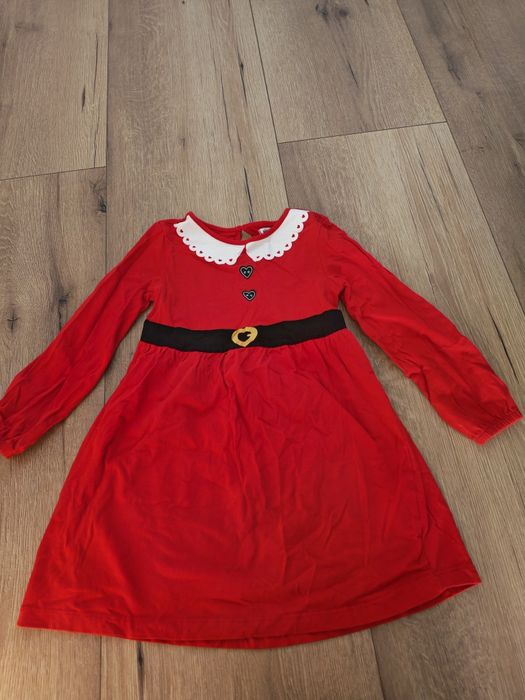 Sukienka czerwona Mikołajowa świąteczna rozmiar 116 Sinsay