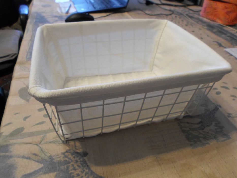 Железная подставка с тканевым ящиком для хранения, корзина из проволки