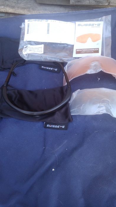 Балістичні окуляри Swiss Eys.Три змінних лінзи.Оправа чорна.