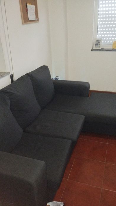 Sofá Chaise Longe Reversivel Preto