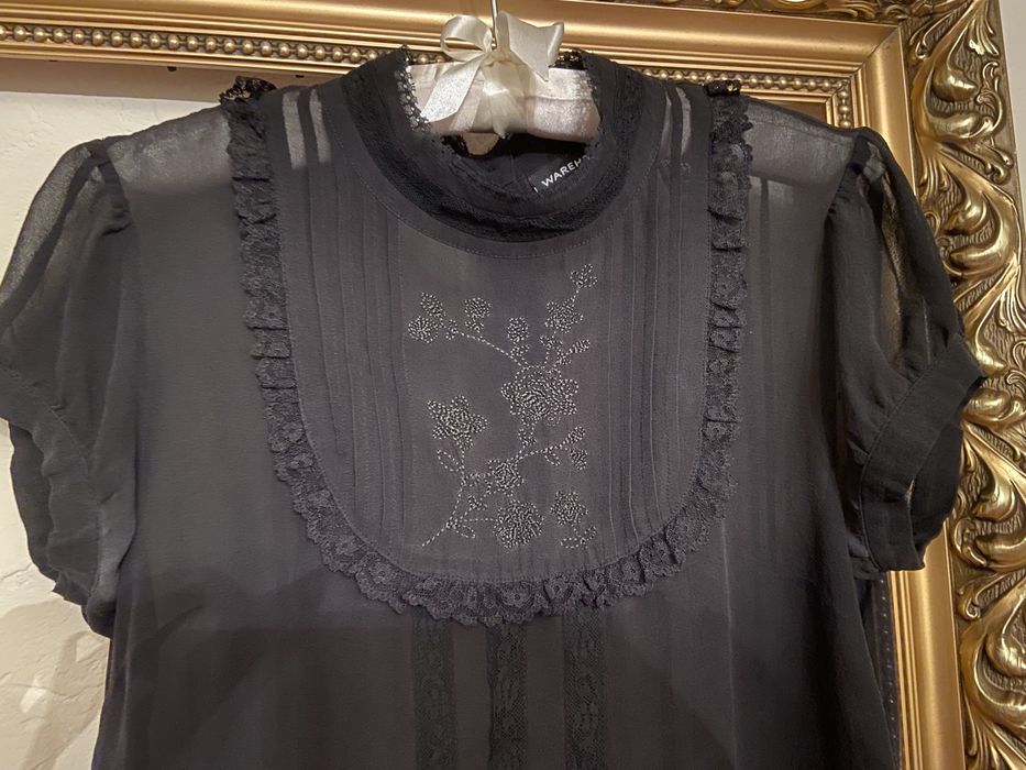 M-L натуральний шовк жіноча блузка Warehouse