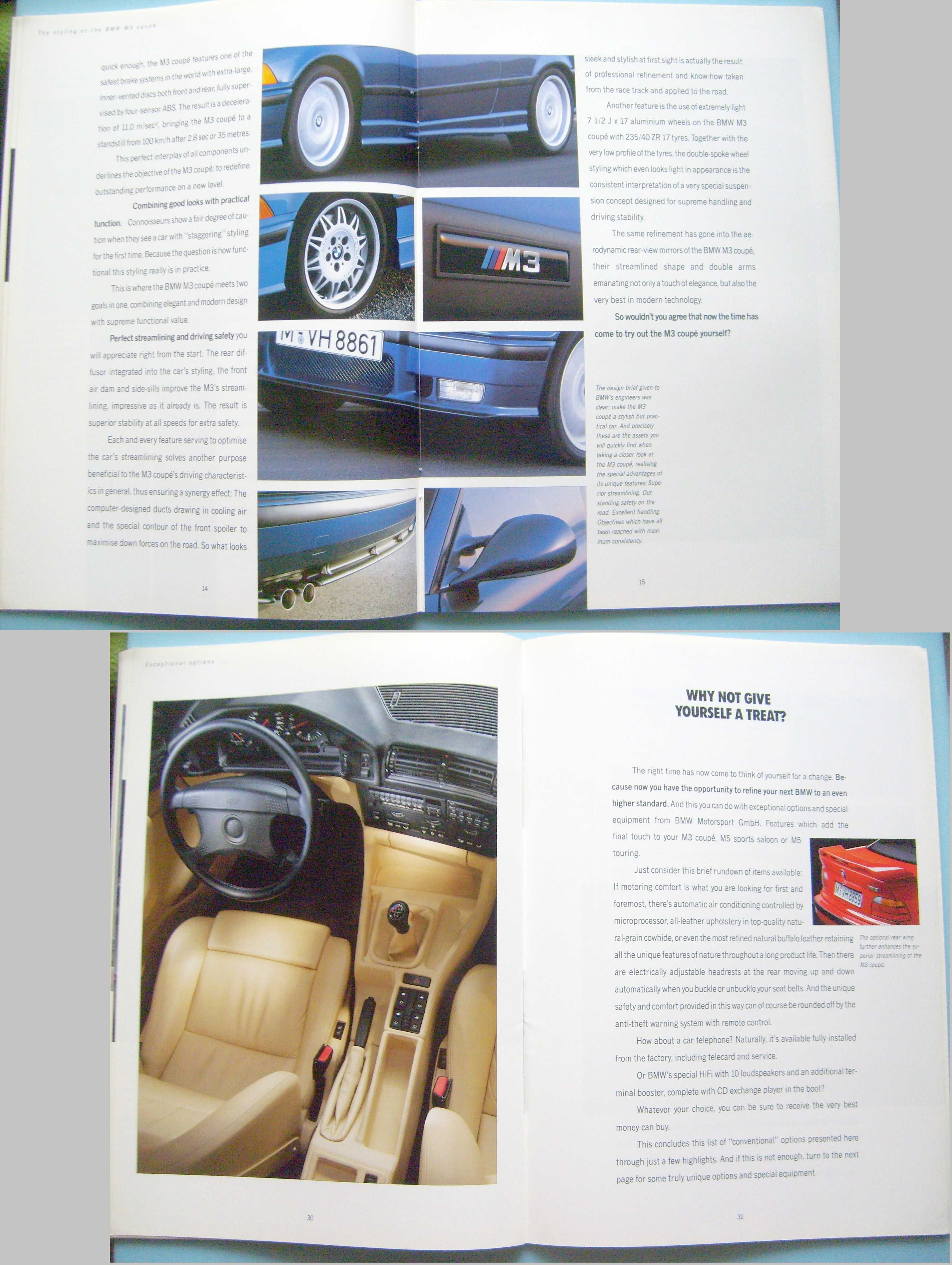 BMW M-Power (M-Models) 1993 / M3 E36 & M5 E34 / prospekt 46 str., BDB