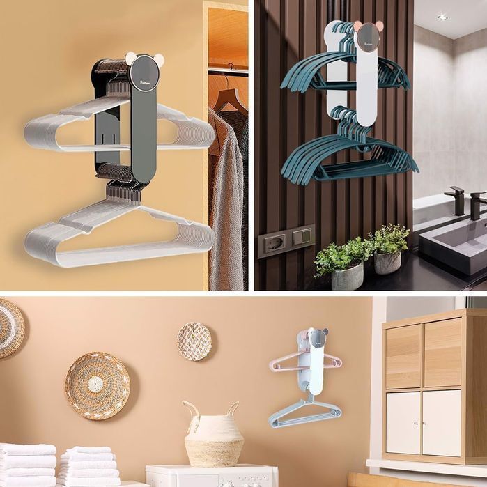 Uchwyt na wieszaki do szafy Granatowy