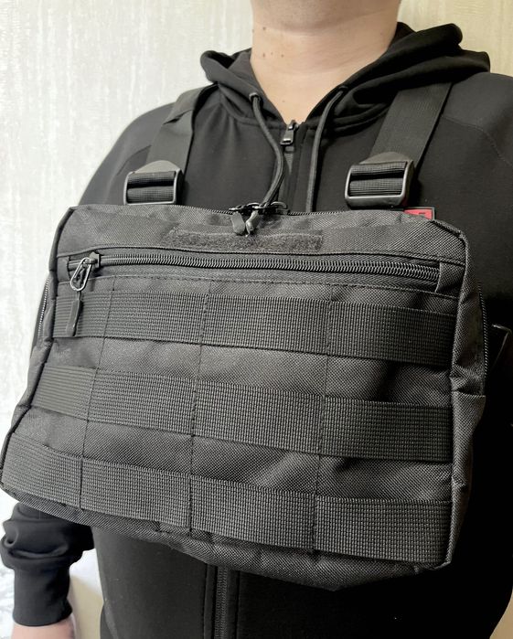 Тактична нагрудна сумка з Cordura 1000D, розгрузка чоловіча чорна
