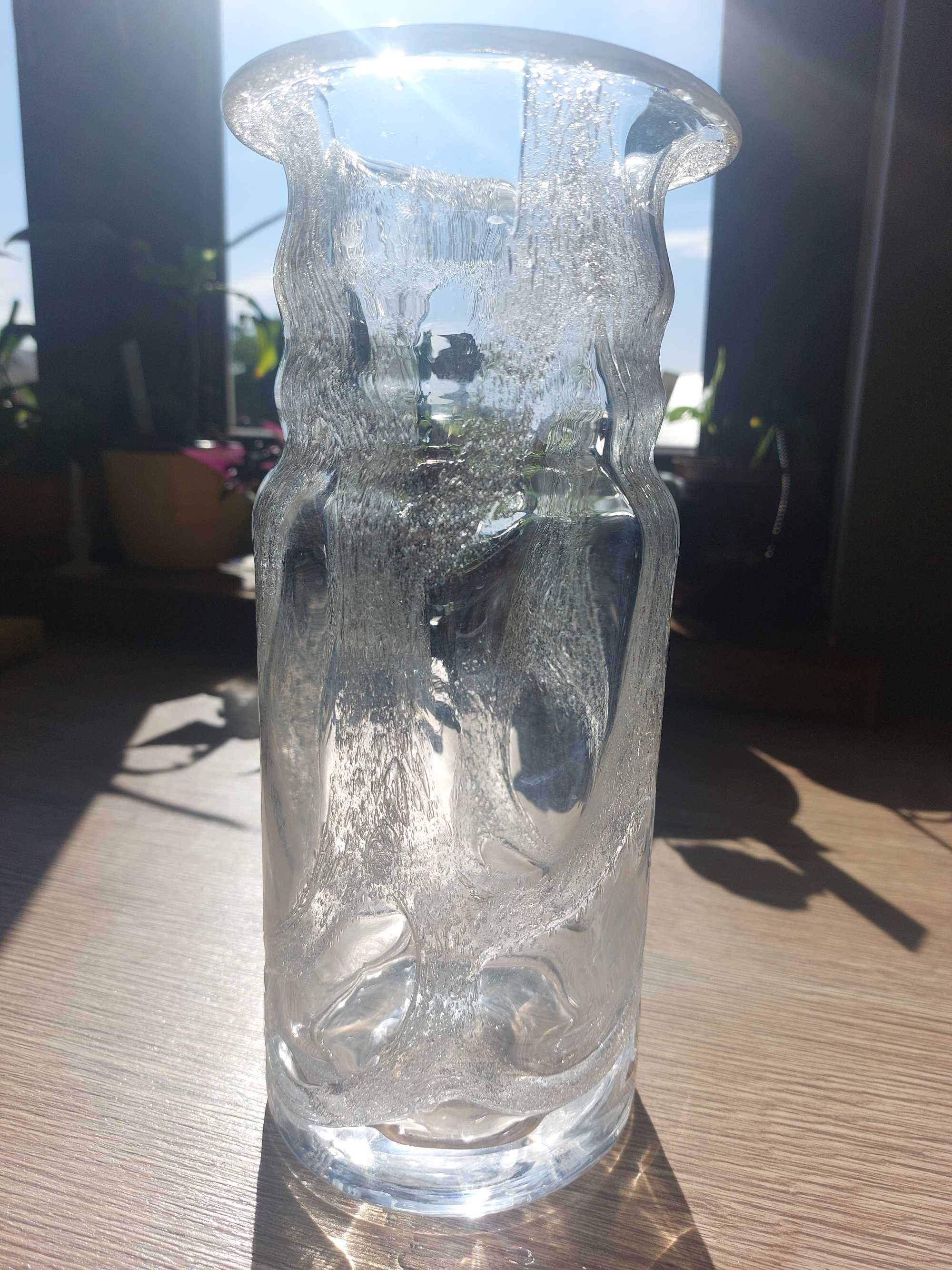 Szwedzki wazon szkło antico/ blullicante, bąblopiana.