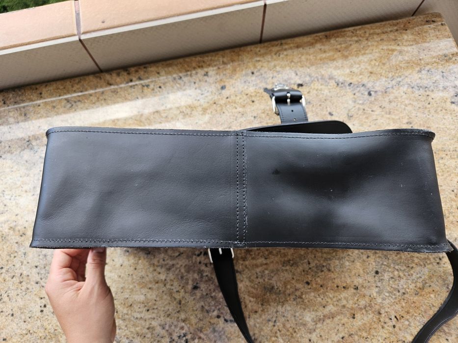 Czarna 100% skórzana torba Brooklyn Słoń Torbalski na ramię i do ręki