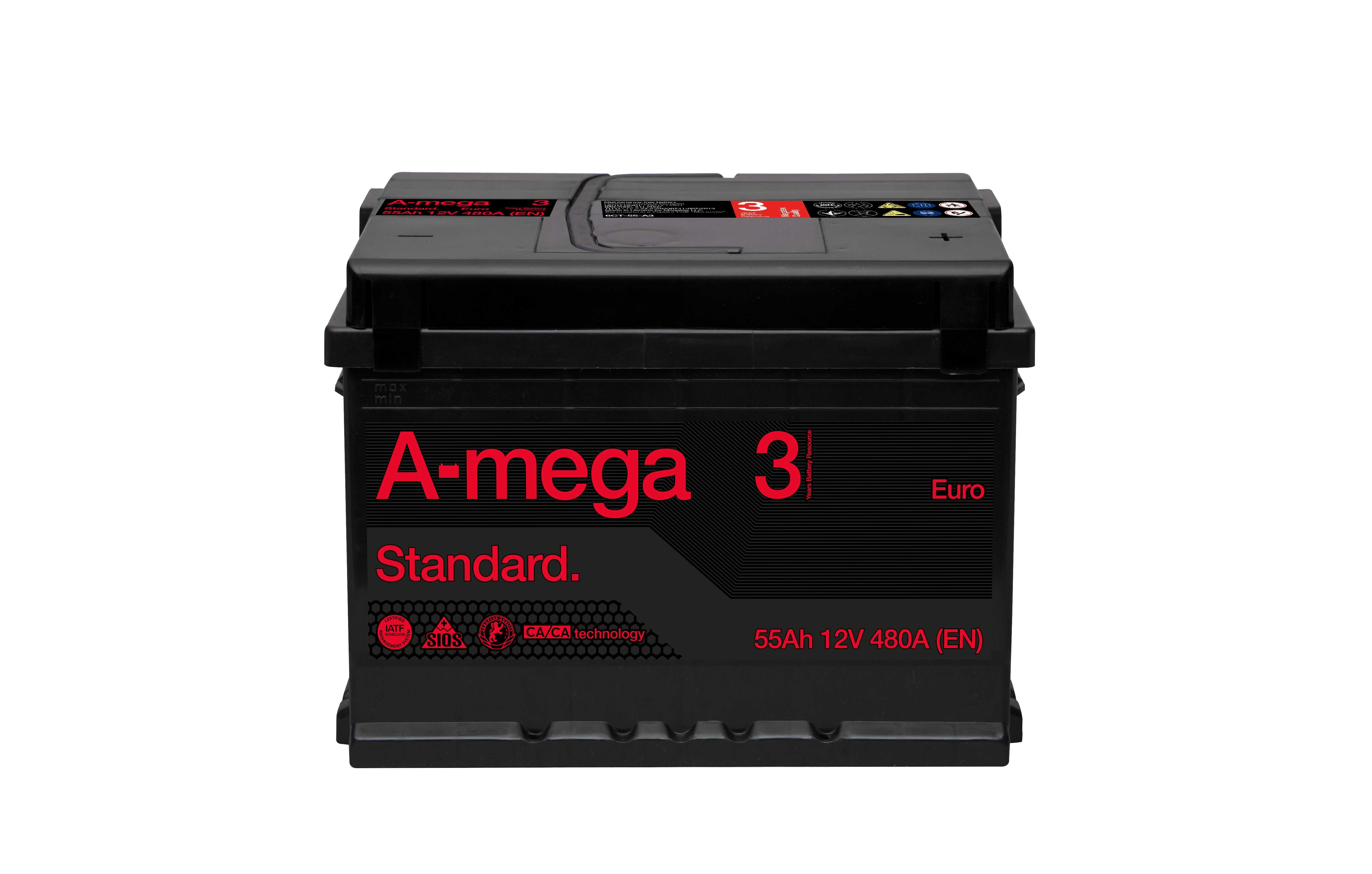 Akumulator Amega 55 Ah 480 A STANDARD M3 + GRATIS ZA 50ZŁ