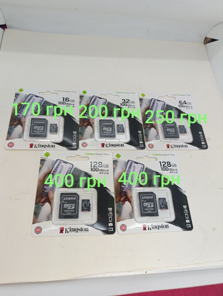 Карта пам'яті microSDXC Kingston Canvas Select Plus 16 32 64 128 Gb ГБ