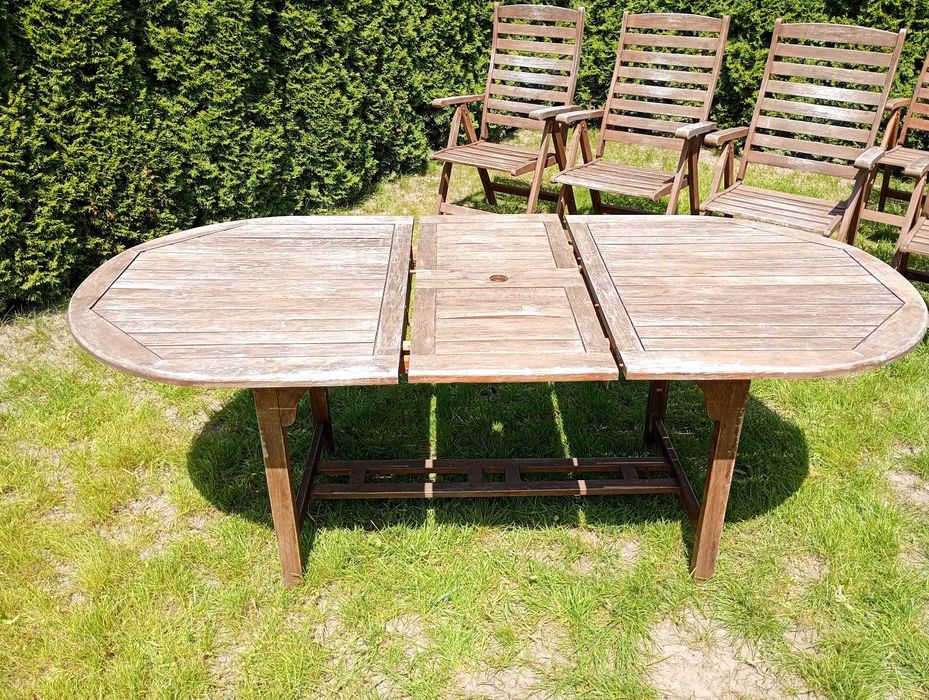 Zestaw mebli ogrodowych drewnianych