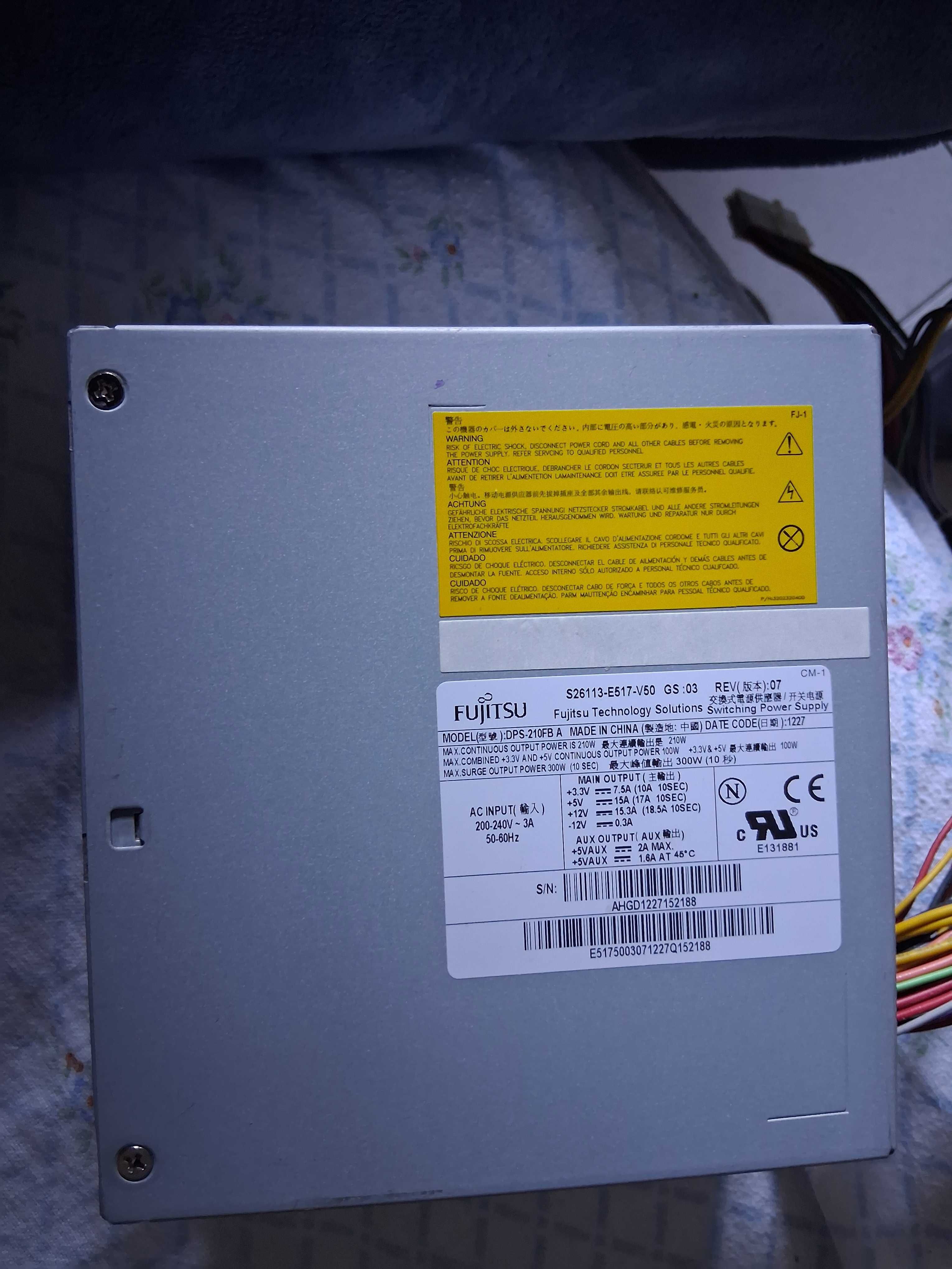Fonte Atx fugitsu 300w funcionava num i3 2°geração intel em bom estado