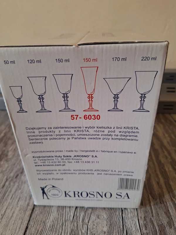 Kieliszki do szampana x6 150 szampan zestaw komplet kieliszków Krosno