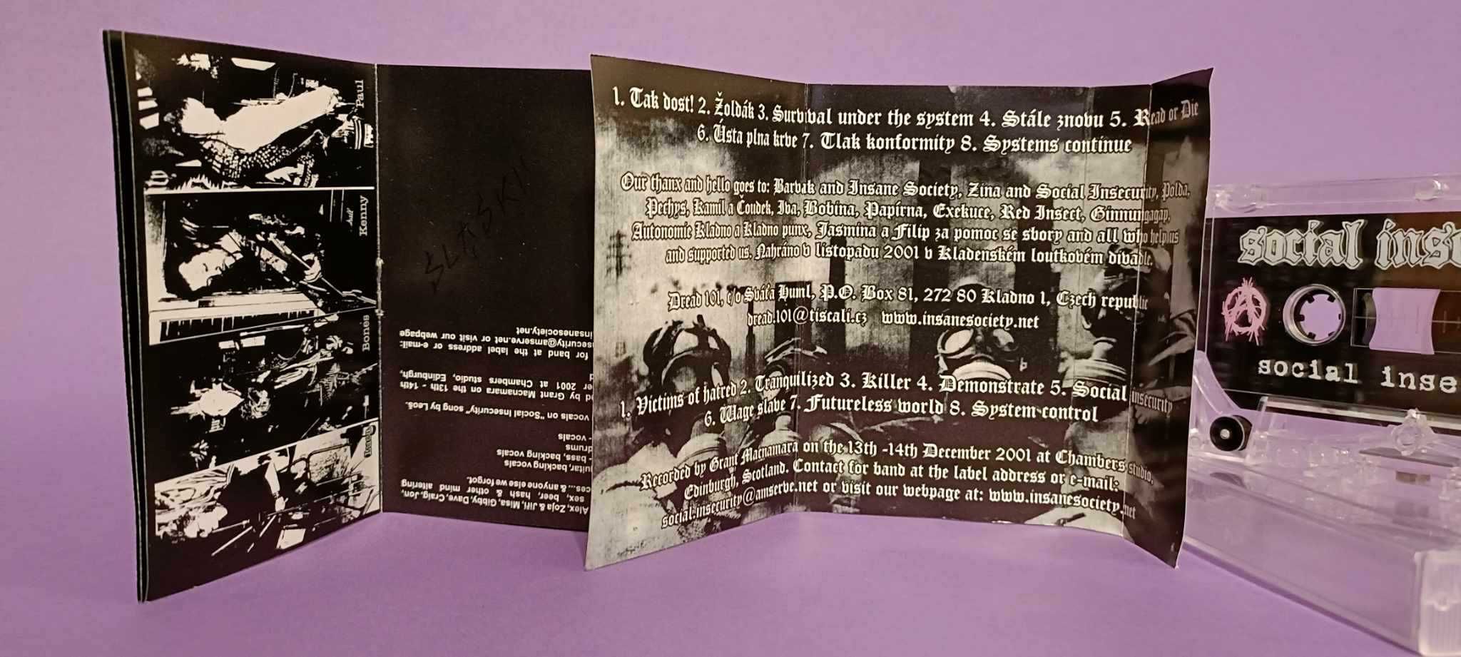 Social Insecurity  Dread 101 PUNK kaseta magnetofonowa Czech Republic