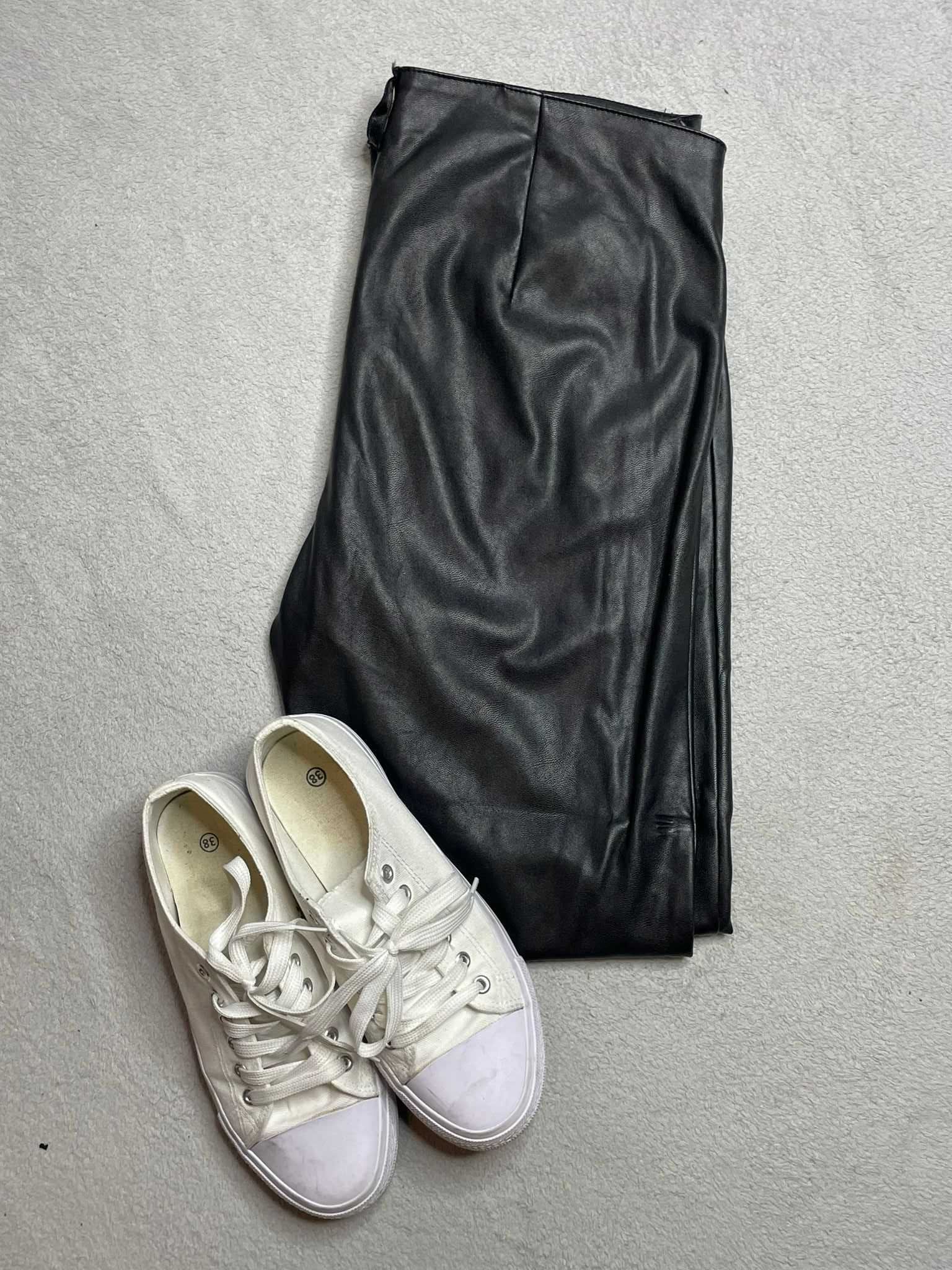Spodnie skórkowe czarne M/L 38/40 H&M