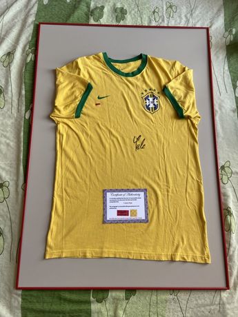 Pele koszulka Brazylia oryginalny autograf Certyfikat COA