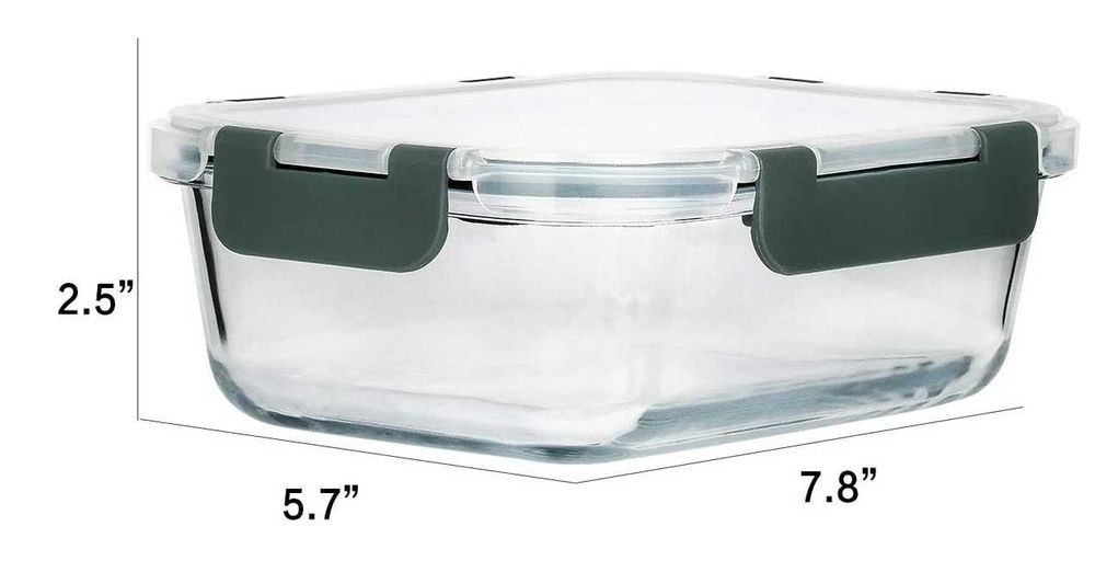 Zestaw 8 szklanych pojemników do przechowywania żywności 860ml