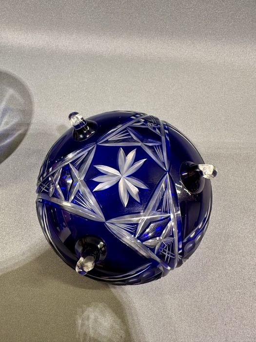 Przedwojenna kobaltowa cukiernica huta jozefina