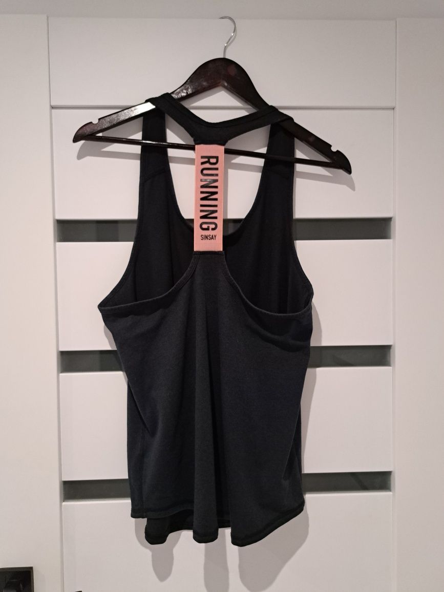 Czarny top sportowy treningowy Sinsay 38 M Czarny