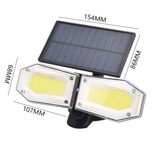 MOCNA Lampa Solarna Z Czujnikiem Ruchu Zmierzchu Led na słońce