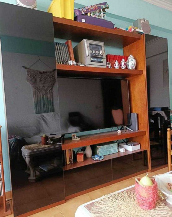 Móvel de sala para televisão - (castanho escuro)