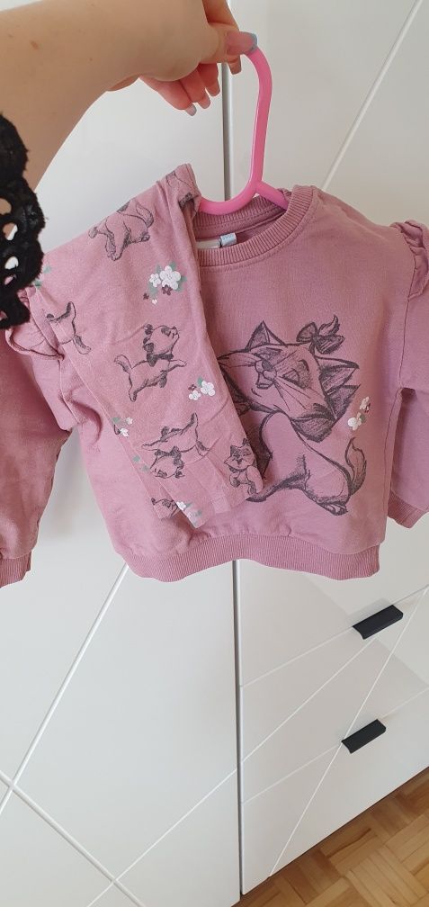 Komplet bluza spodenki legginsy leginsy różowe kotek disney