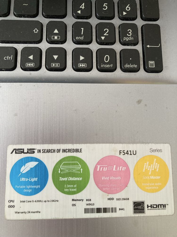 Asus X541UV | 16gb RAM | 256gb SSD | Intel i5