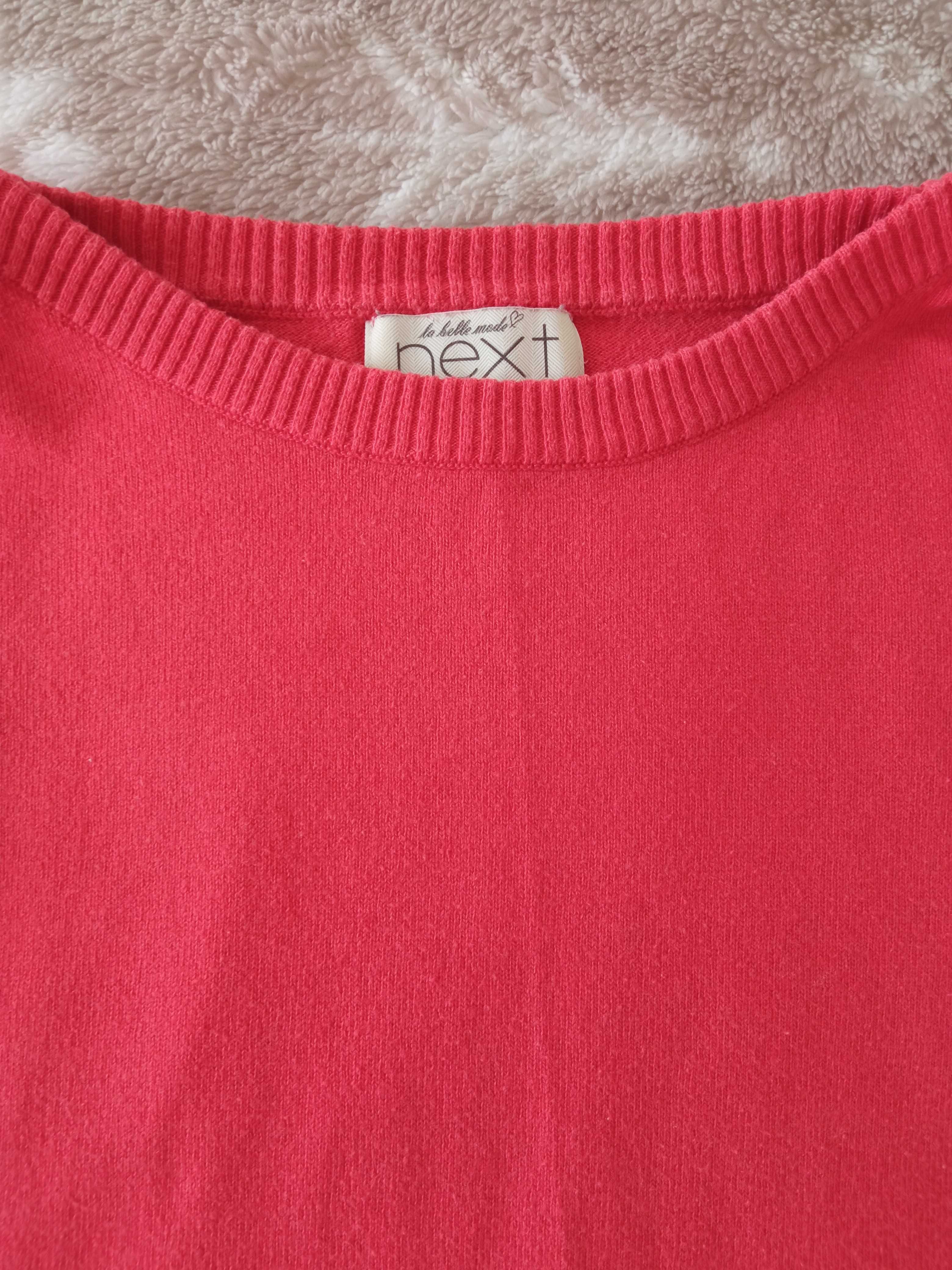 NEXT sweterek damski bawełniany r. M malinowy
