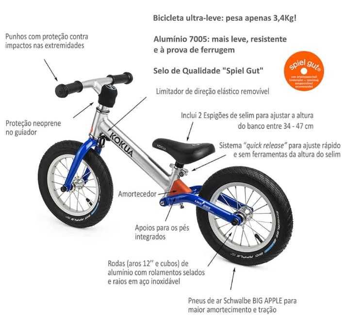 Bicicleta de Equilíbrio Kokua roda 12