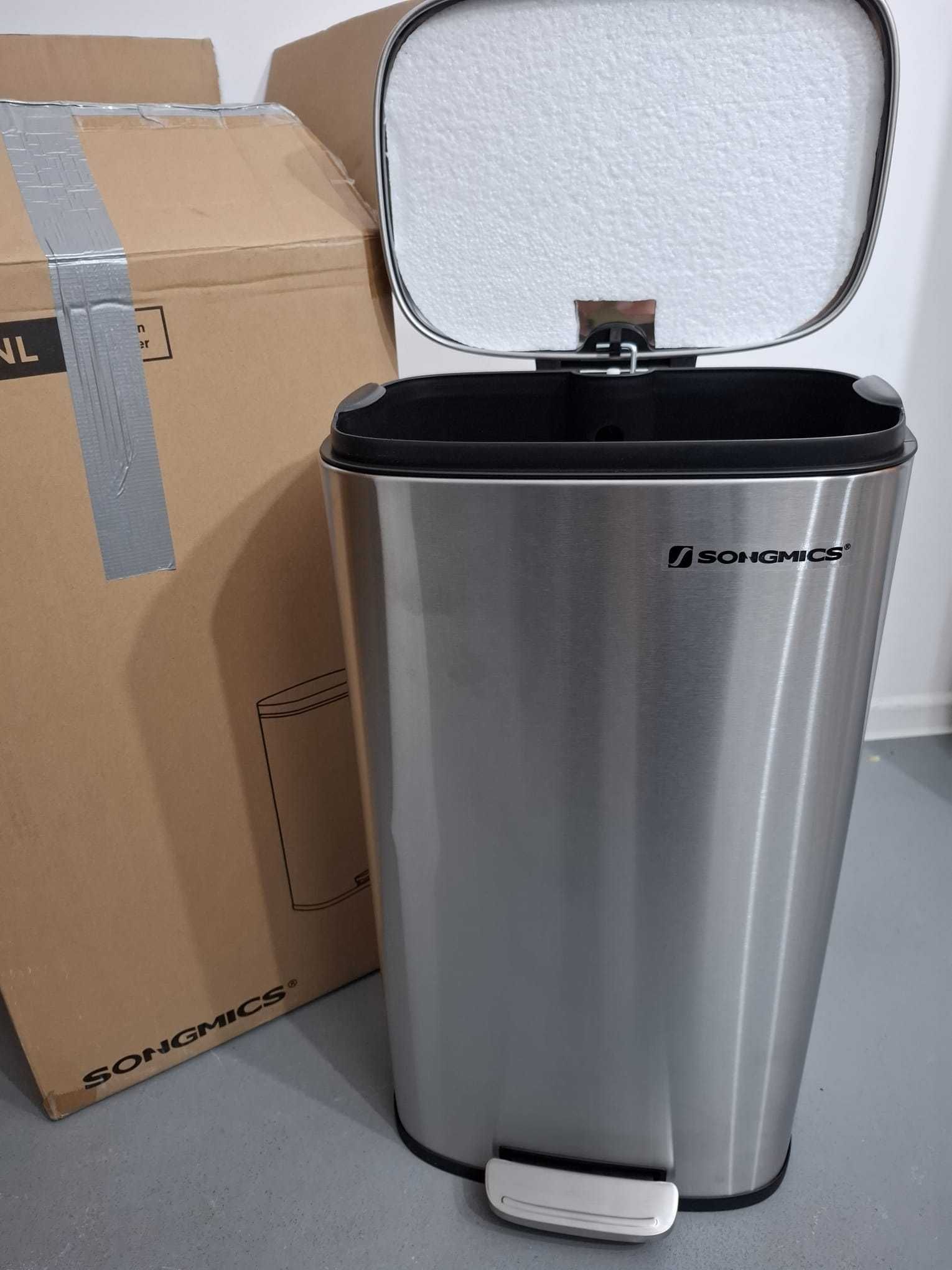 SONGMICS Kosz na śmieci 30 L ze stali nierdzewnej nowy uszkodzony