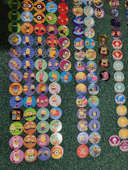Kolekcja 203 tazosy tazos żetony Chipicao Minionki SpongeBob DC Comics