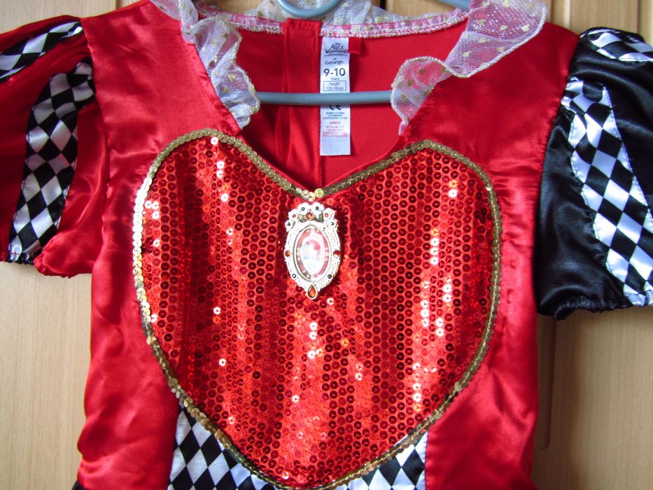 Платье карточной,красной,шахматной королевы,Алиса в стране чудес 9-10