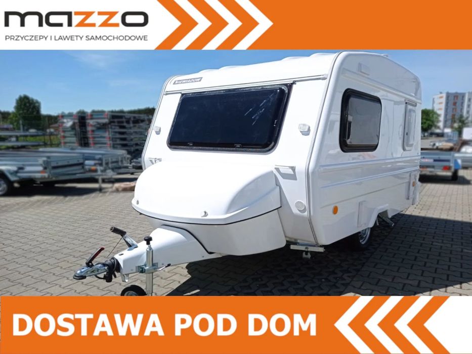 Niewiadów DOSTAWA! WYPRZEDAŻ! Przyczepa kempingowa Niewiadówka N126NT z termą elektryczną i wyposażeniem dodatkowym. DOSTĘPNA OD RĘKI! DMC 750kg, kat. B  WYPRZEDAŻ ROCZNIKA 2023! mała przyczepa kempingowa! TANIA! NOWA! Enka