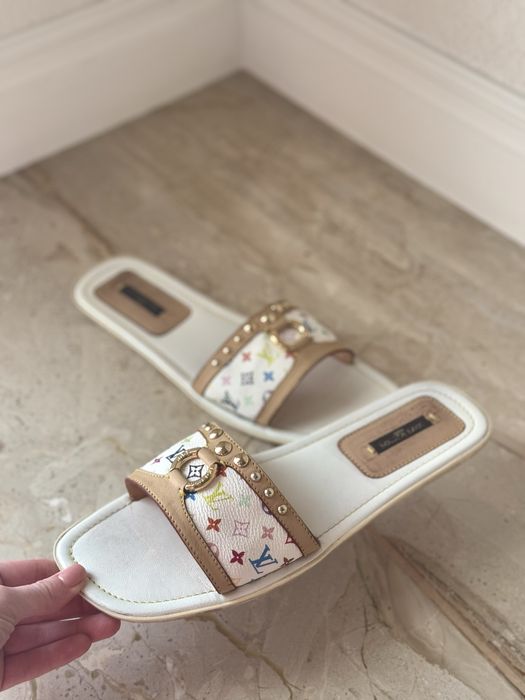 Шкіряні шльопанці капці босоніжки сандалі тапки louis vuitton оригінал