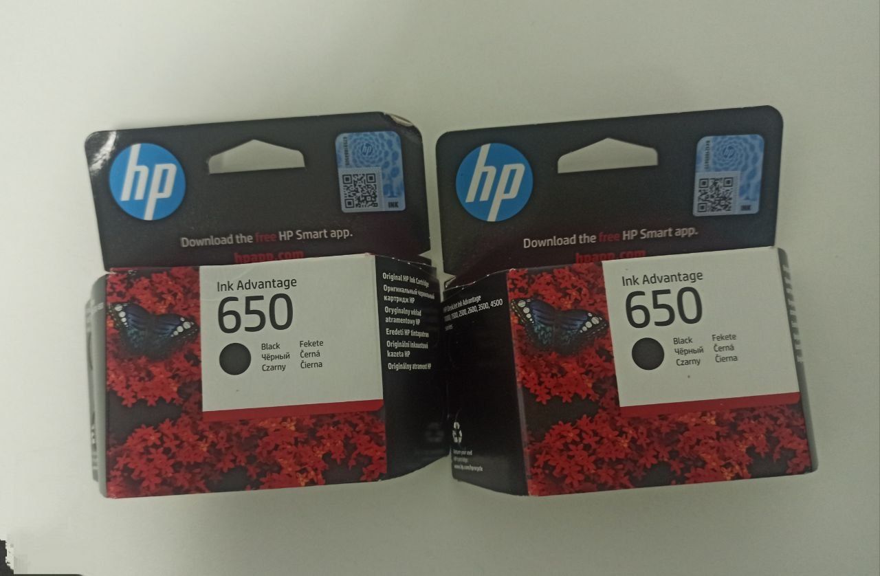 Картриджи HP 650 оригинальные (черные, цветные)