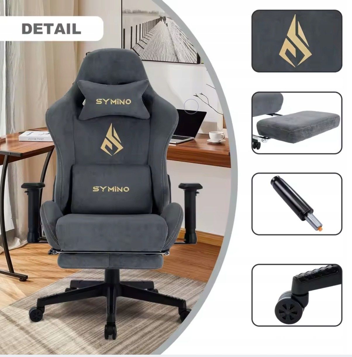 Fotel gamingowy biurowy Symino MP - 01 nowy