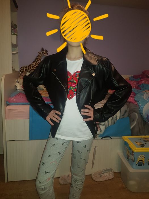 KappAhl  czarna kurtka ramoneska 146 cm