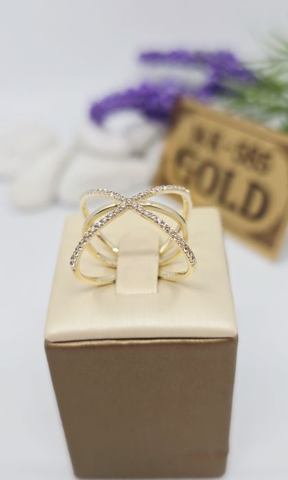 Złoty pierścionek próba 585 14k