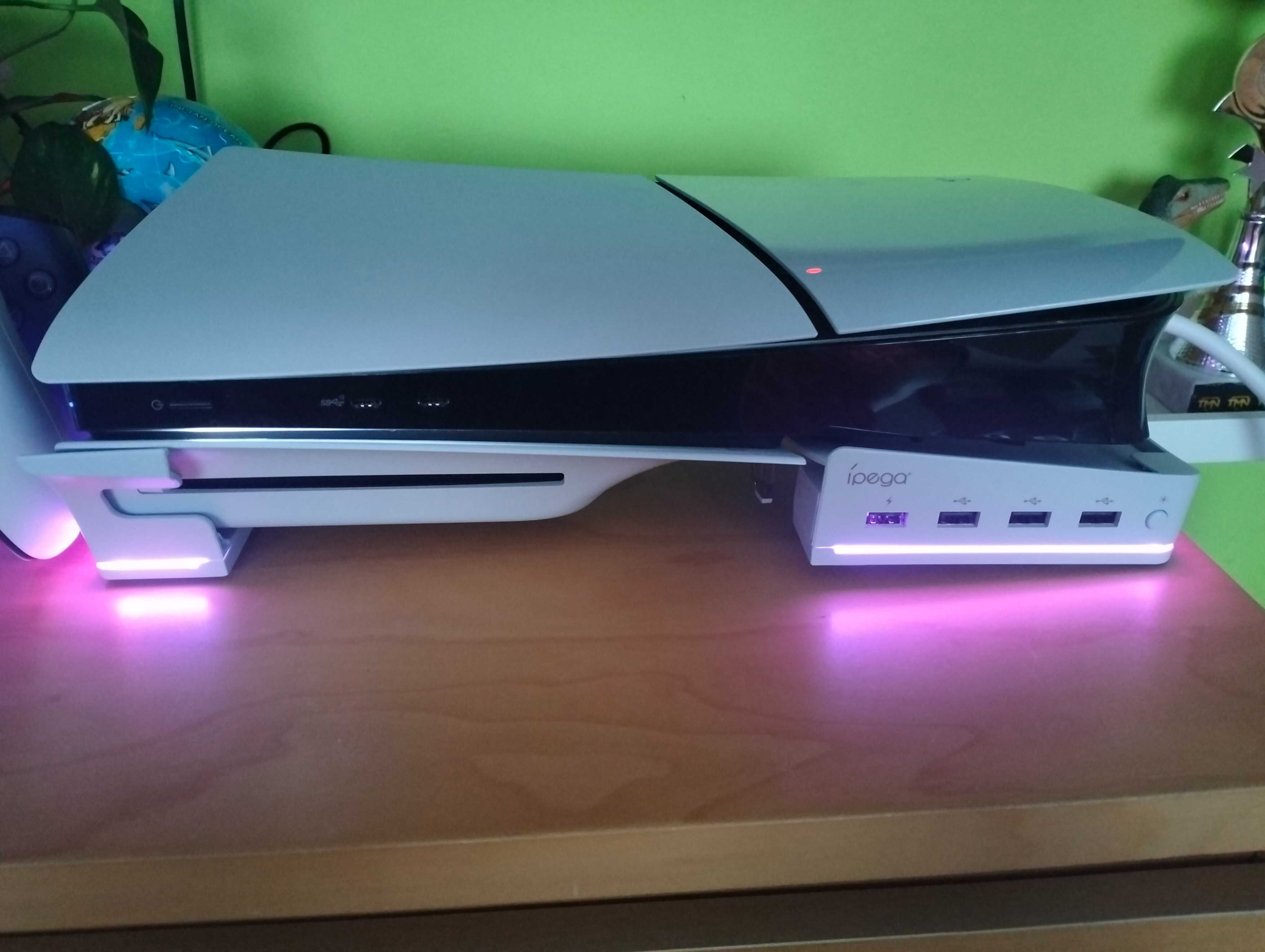 Podstawka,stojak do PS5 ze światłem LED RGB z 14 trybami oświetlenia