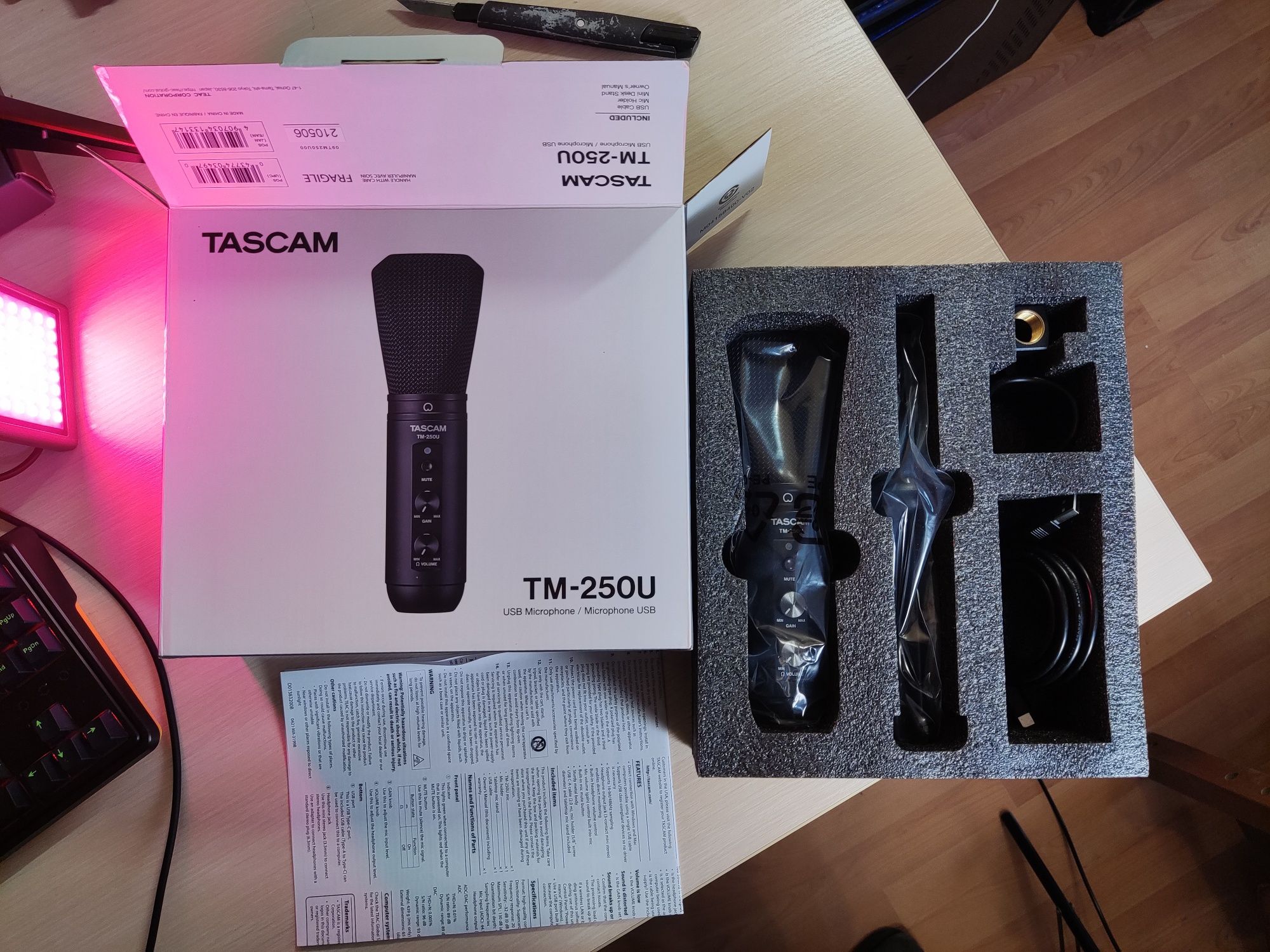 USB type-c мікрофон TASCAM TM-250U конденсаторний мікрофон для ПК