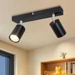 2 Nowoczesne Lampy Sufitowe 2 Światła GU10 Czarny,