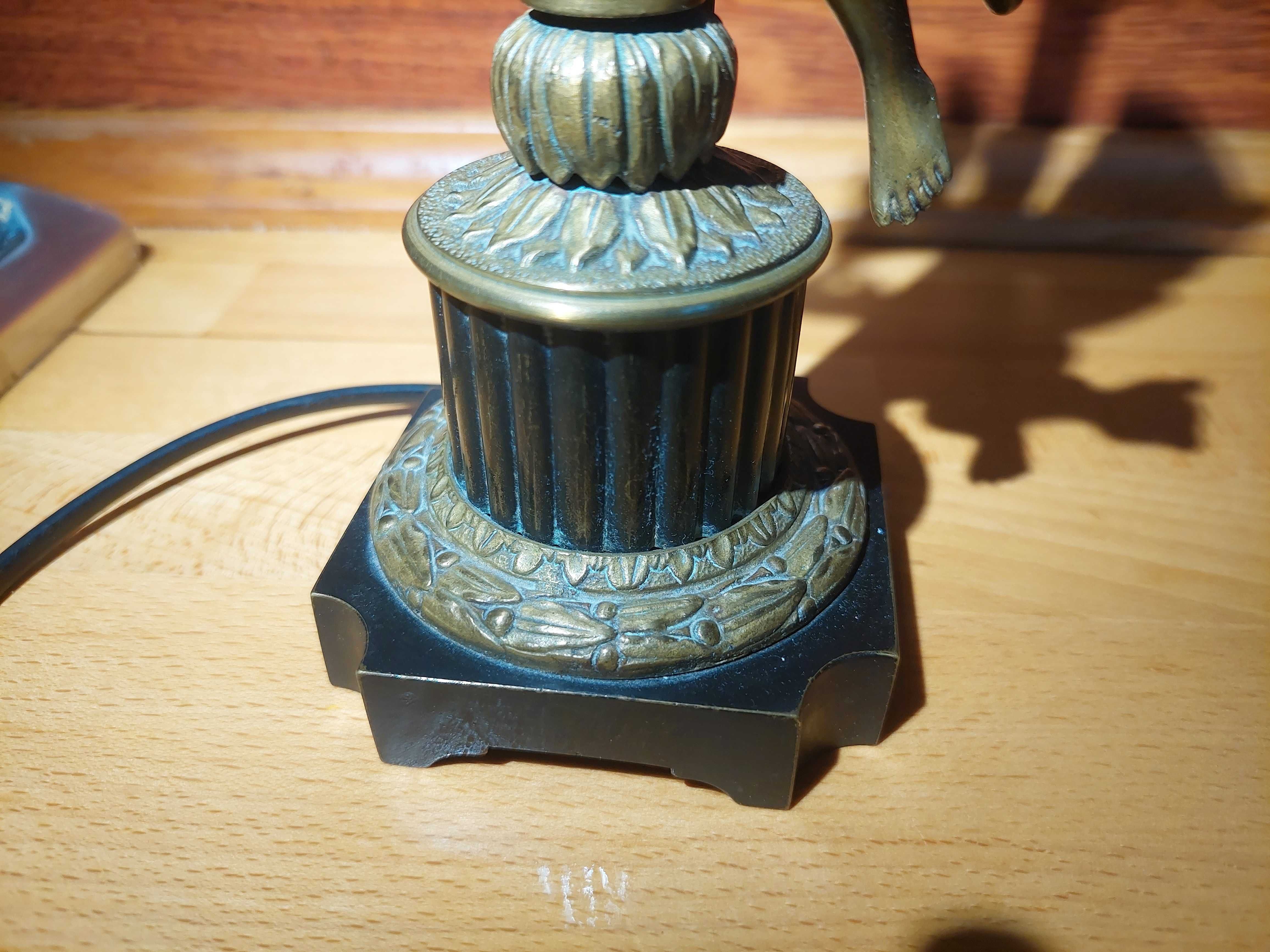 Zabytkowa lampa koniec XIX wieku brąz.