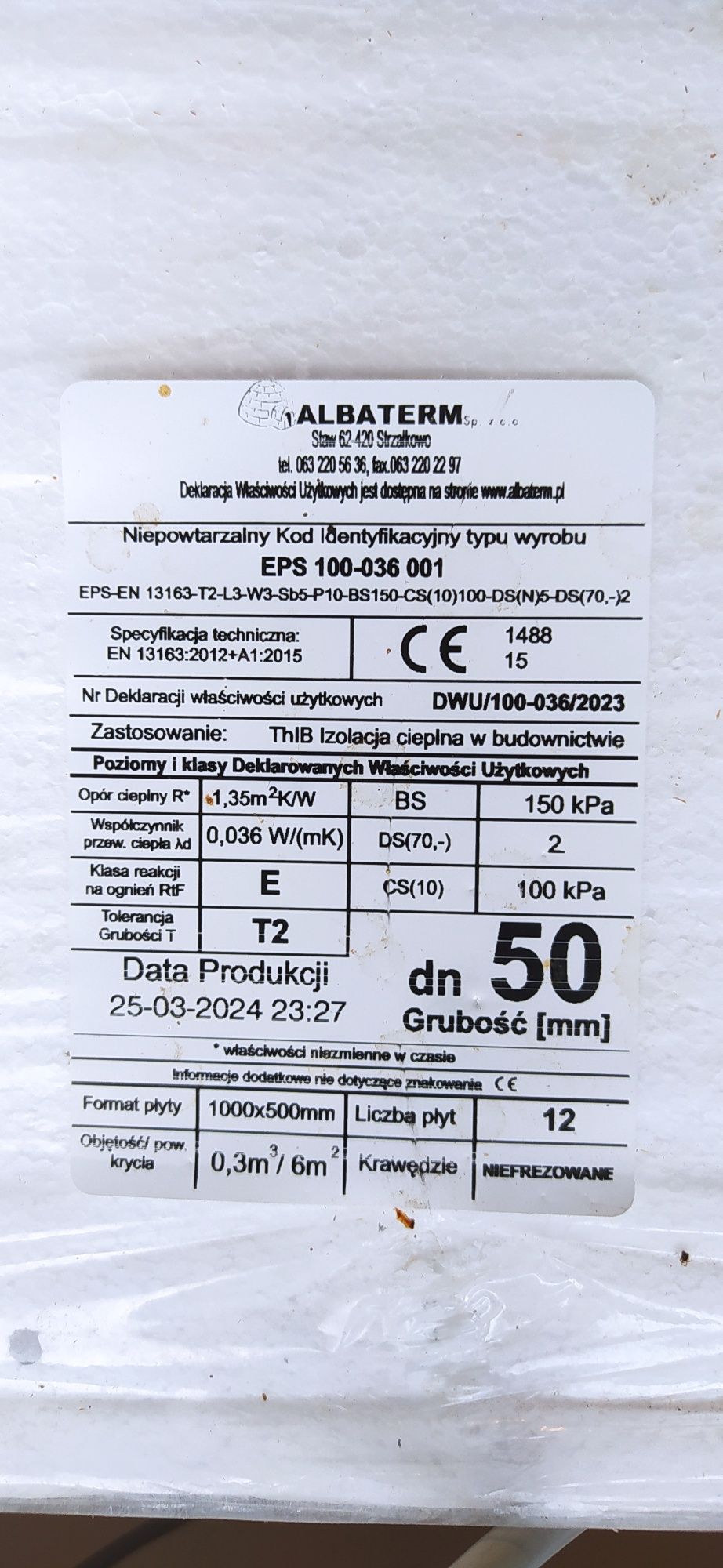 60zl paczka 5  i 10 cm  styropian dach podłoga Albaterm eps 100, 032