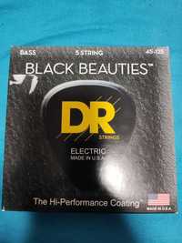 Струни для бас-гітари DR Strings Black Beauties - 5 струн 45-125 чорні