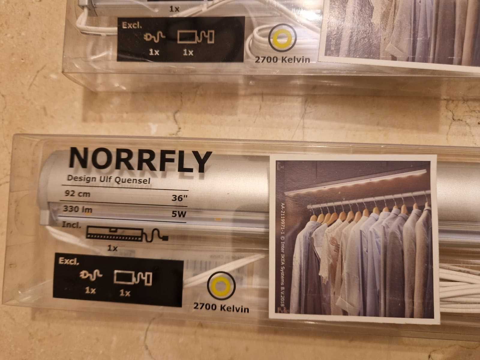 NORRFLY IKEA - Luz LED para roupeiro (92 cm, 330 lm, 2700K) - NOVO