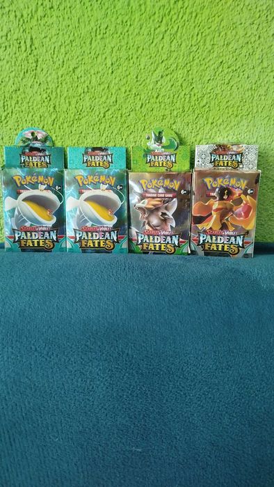 Karty Pokemon Paldean Fates 4 duże paczki + gratis 60kart